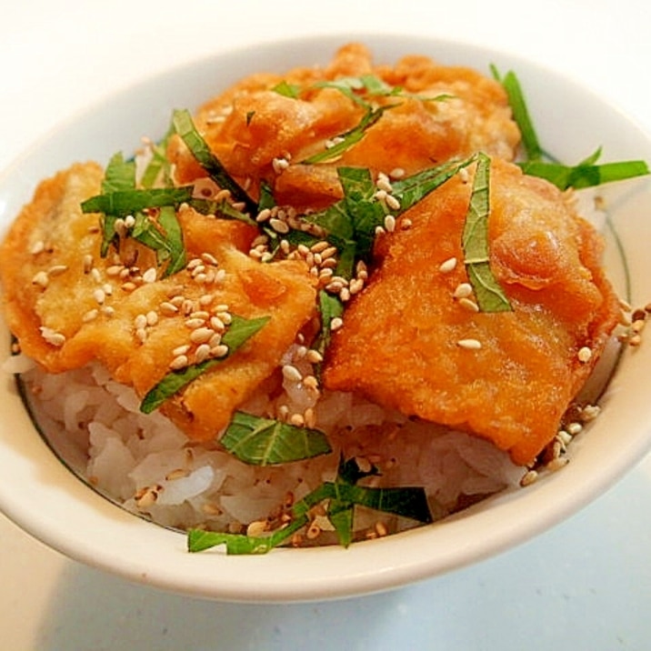 さつま芋の天ぷらと大葉と白ごまのご飯